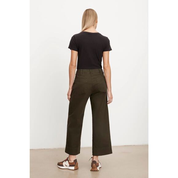 Velvet by Graham & Spencer Mya Cotton Canvas Utility Pant in Green size 8 - Picture 5 of 7